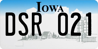 IA license plate DSR021