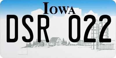IA license plate DSR022