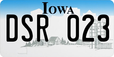 IA license plate DSR023