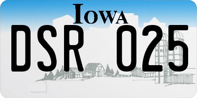 IA license plate DSR025
