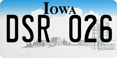 IA license plate DSR026