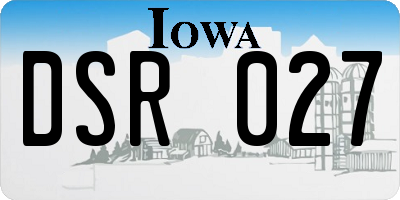 IA license plate DSR027
