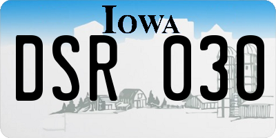 IA license plate DSR030