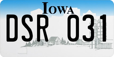 IA license plate DSR031