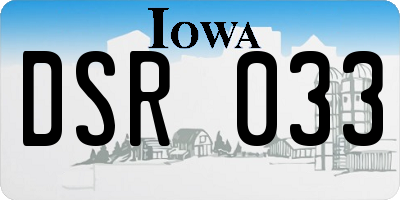 IA license plate DSR033