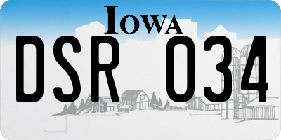 IA license plate DSR034