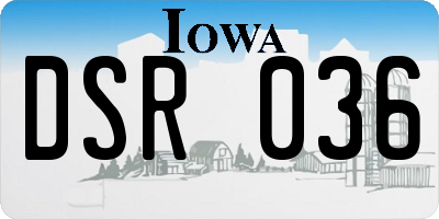 IA license plate DSR036