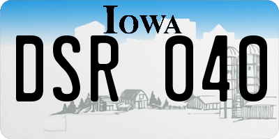 IA license plate DSR040