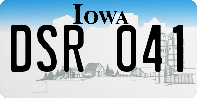 IA license plate DSR041