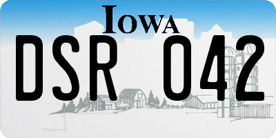 IA license plate DSR042