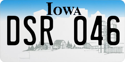 IA license plate DSR046