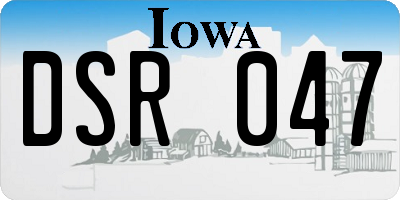 IA license plate DSR047