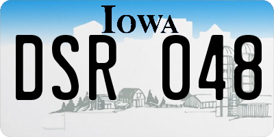 IA license plate DSR048
