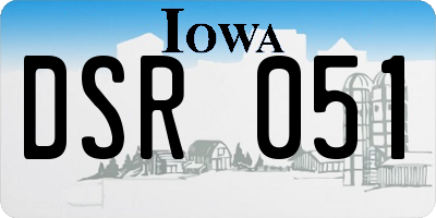 IA license plate DSR051