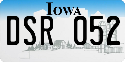 IA license plate DSR052