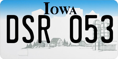 IA license plate DSR053