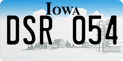 IA license plate DSR054