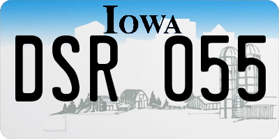 IA license plate DSR055