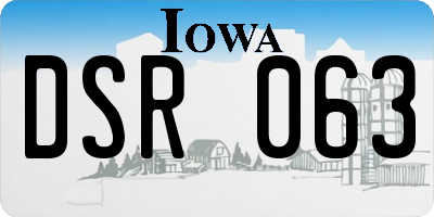 IA license plate DSR063