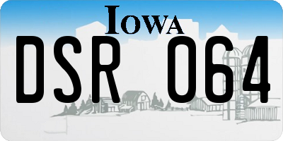 IA license plate DSR064