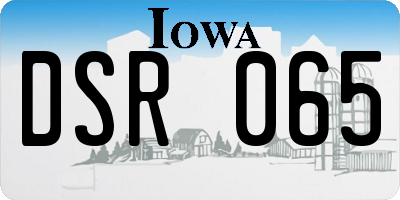IA license plate DSR065
