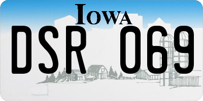 IA license plate DSR069