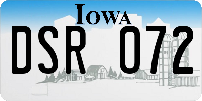 IA license plate DSR072