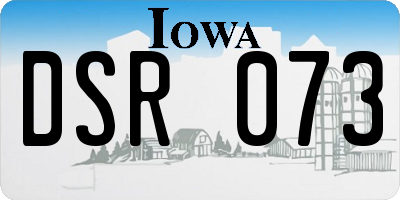 IA license plate DSR073
