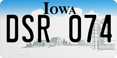 IA license plate DSR074