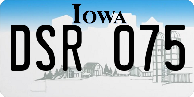 IA license plate DSR075