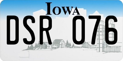 IA license plate DSR076