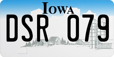 IA license plate DSR079