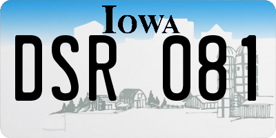 IA license plate DSR081
