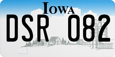 IA license plate DSR082