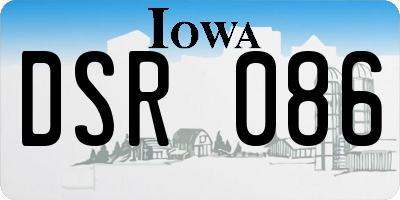 IA license plate DSR086