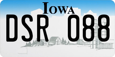 IA license plate DSR088