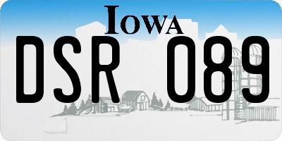 IA license plate DSR089
