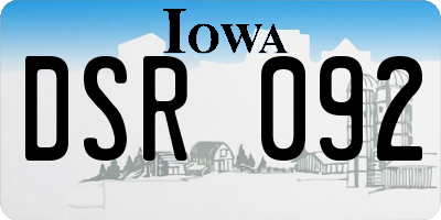 IA license plate DSR092