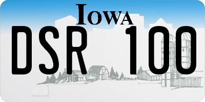 IA license plate DSR100