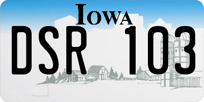 IA license plate DSR103