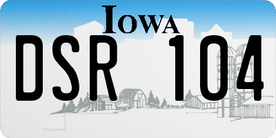 IA license plate DSR104