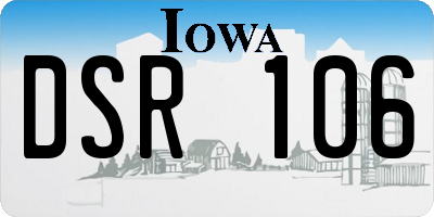 IA license plate DSR106