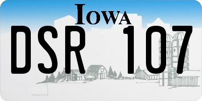IA license plate DSR107