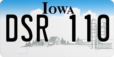 IA license plate DSR110