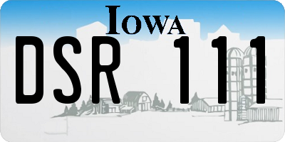 IA license plate DSR111