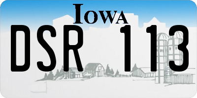 IA license plate DSR113
