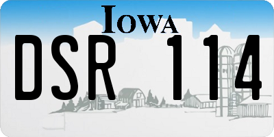 IA license plate DSR114