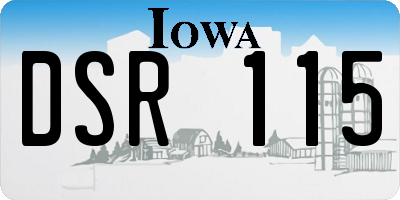 IA license plate DSR115