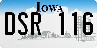 IA license plate DSR116