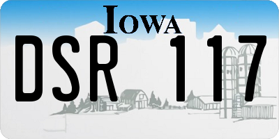 IA license plate DSR117